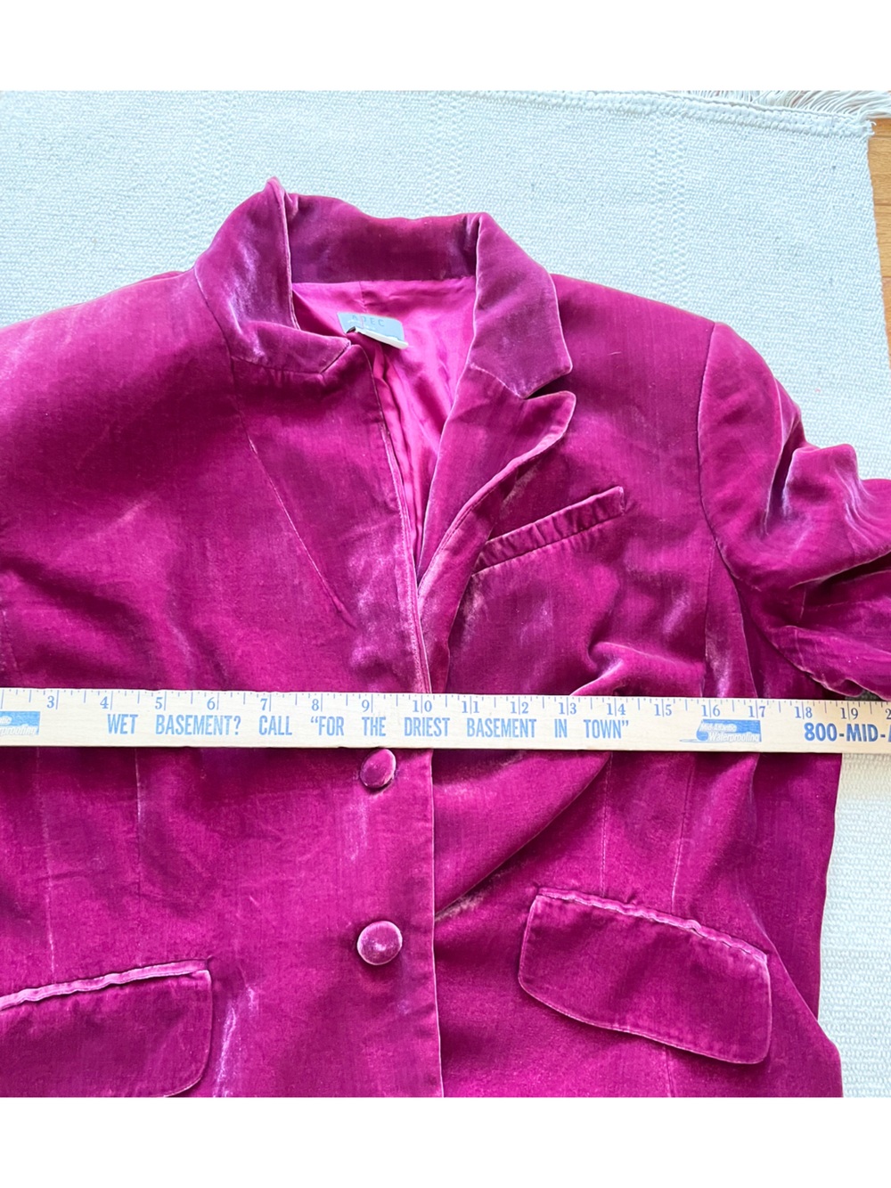 Philippe Adec Raspberry Pink Velvet Blazer Jacket Silk Lined Sz 14 Whimsy Girly - Picture 7 of 7
